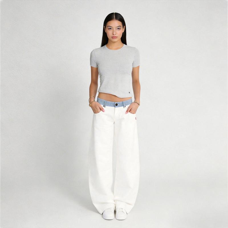 Viral Striped Waistband Jeans
