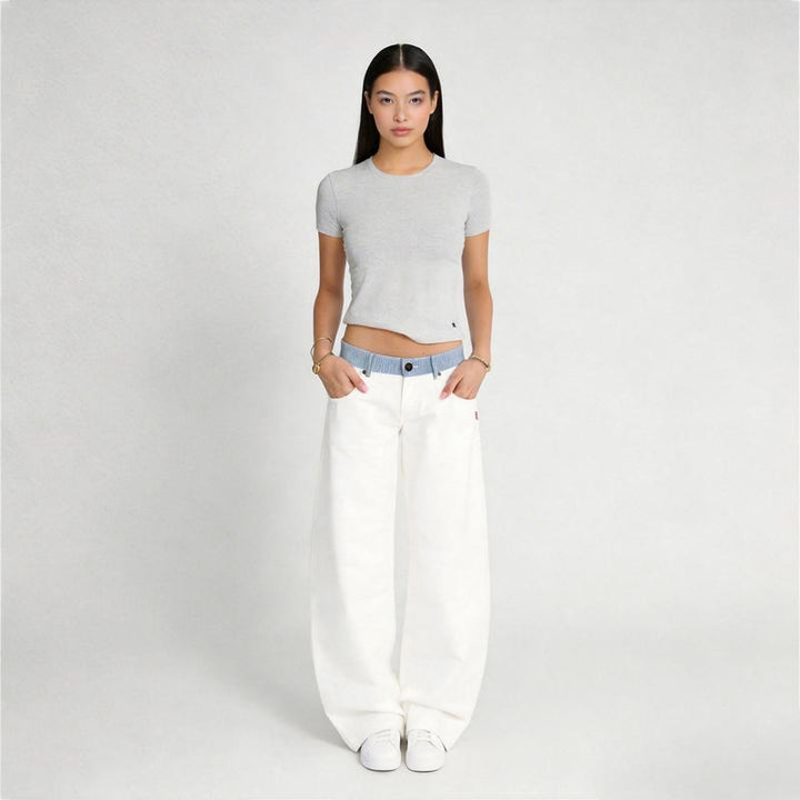 Viral Striped Waistband Jeans