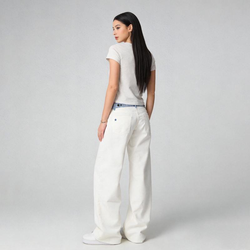 Viral Striped Waistband Jeans