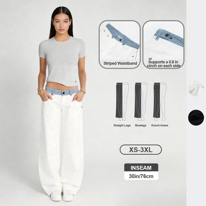 Viral Striped Waistband Jeans